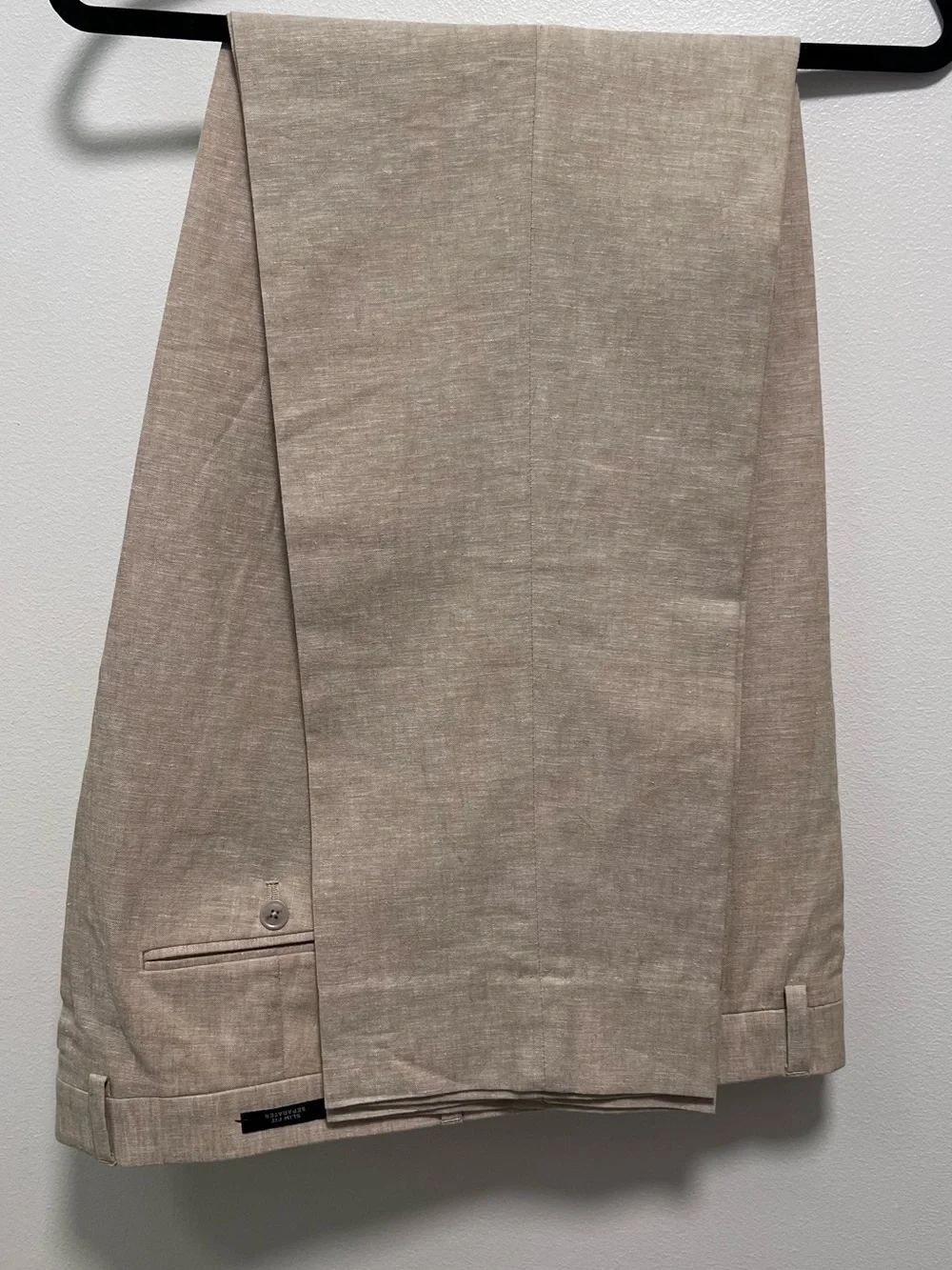 (2) Joseph Abboud Linen-Blend Dress Pants, slim-fit, WHITE & TAN 42x32